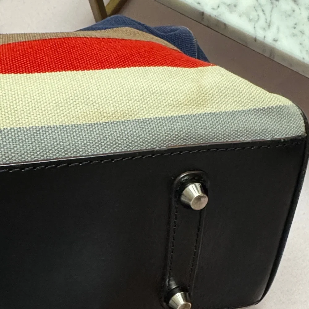 L.A.M.B. Gwen Stefani Canvas and Leather Satchel EUC RARE - Picture 5 of 16